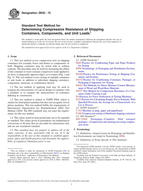 D642 Standard Test Method for Determining Compressive 